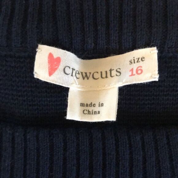 Crewcuts Navy Short Sleeved Sweater Dress with Gray Wool Pockets, Girls 16 - Picture 5 of 5